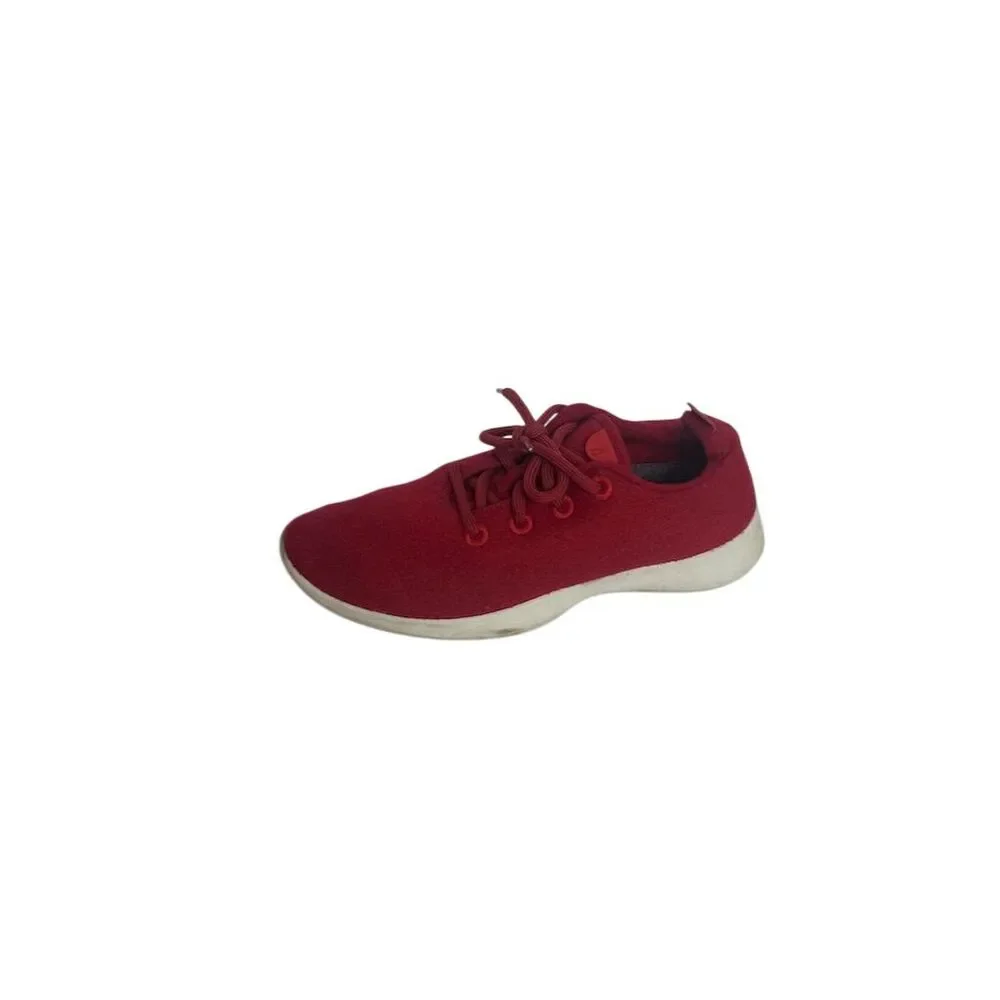 Allbirds Women's Wool Runners Red Lace Up Sneakers Size 9 - Picture 4 of 8